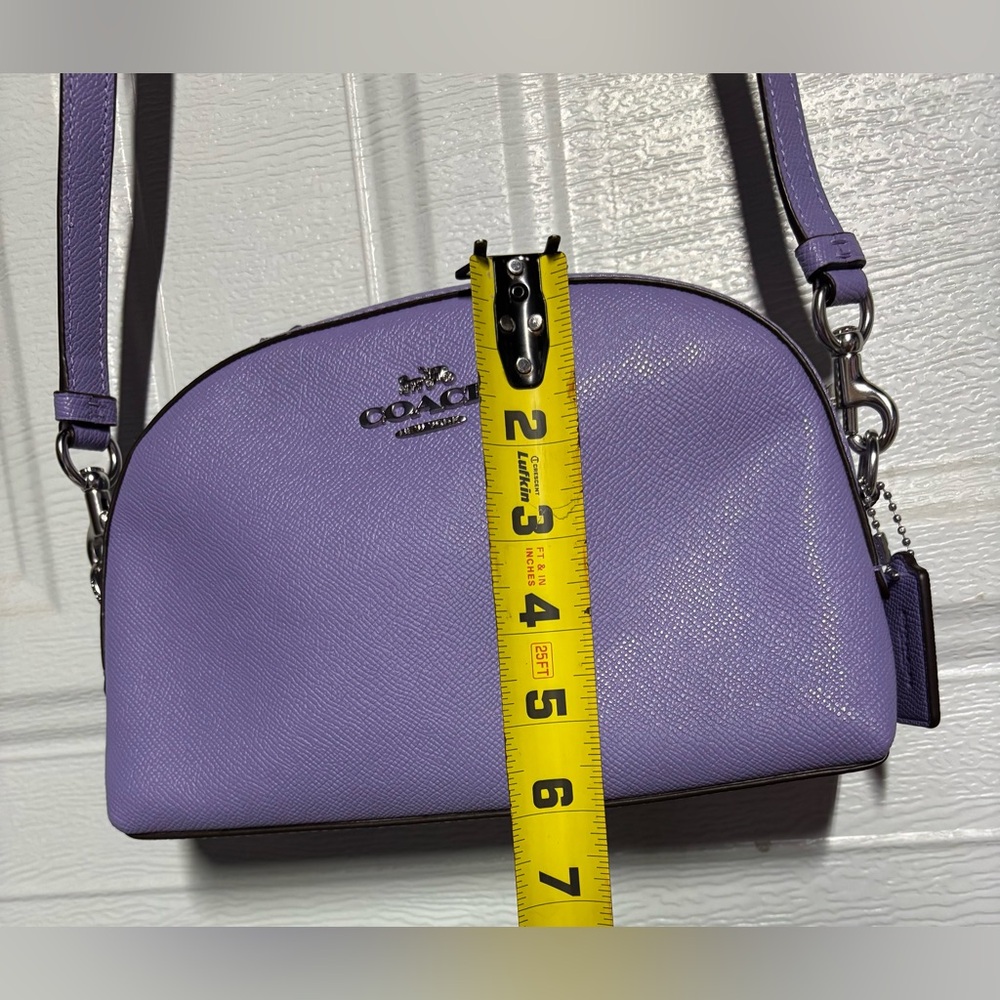 Coach Lavender Pebbled Leather Crossbody Bag - Picture 6 of 10